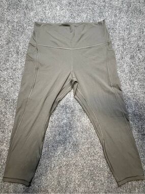 Lululemon All the Right Places High Rise Crop 23" Leggings with Pockets Green 14
